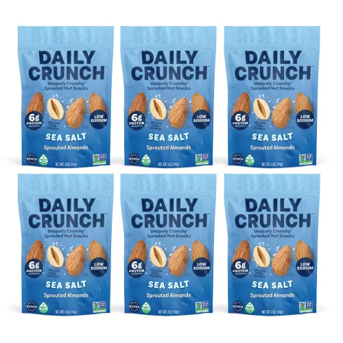 Miniatura 11 de Daily Crunch Almendras germinadas y nueces deshidratadas para un crujido único, apto para dieta cetogénica, sin OMG, sin gluten, 4 onzas