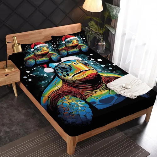Miniatura 2 de Sábanas de alce de Navidad tamaño individual – Sábanas de cama de animales del bosque, microfibra suave, bolsillo profundo, sábanas y fundas