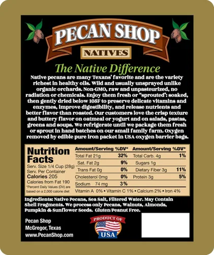Miniatura 2 de Pecan Shop Mitades de nuez nativa de Texas para aperitivos, cosechadas silvestres, germinadas, ligeramente saladas al mar (2 libras)