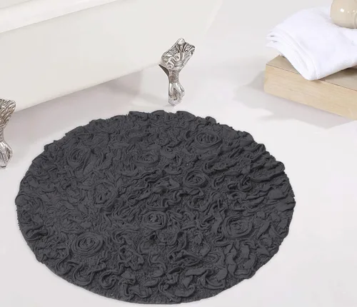 Miniatura 72 de Home Weavers Bell Flower Collection - Tapetes de baño copetudos 100 % algodón, extrasuaves y absorbentes, antideslizantes, lavables a máquina, lino