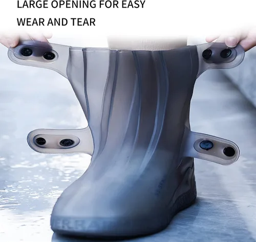 Miniatura 5 de SooGree Fundas impermeables para botas de lluvia, protectores de silicona para zapatos, control de arena, antideslizantes, plegables, reutilizables