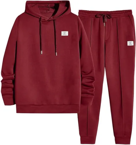 JMIERR Conjunto deportivo de 2 piezas para hombre con capucha y pantalones deportivos