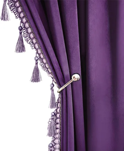Miniatura 11 de Fazhesici Cortinas opacas de terciopelo negro de 63 pulgadas de largo para ventanas, cortinas con bolsillo para barra con borlas, cortinas térmicas
