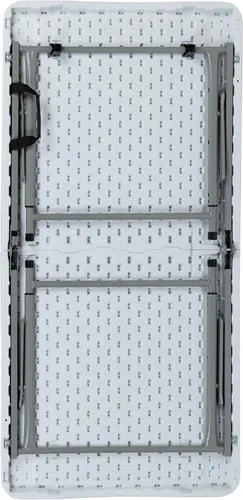 Miniatura 8 de Flash Furniture Mesa plegable de plástico blanco de granito biplegable ajustable de altura de 4 pies