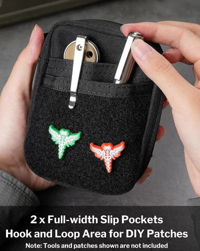 Miniatura 3 de VIPERADE VE31 Bolsa pequeña EDC, organizador de bolsillo para hombres, pequeño organizador multiherramienta EDC para Negro