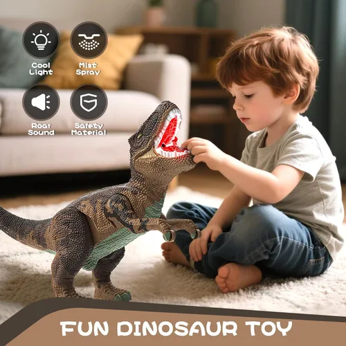 Miniatura 8 de Juguetes de dinosaurio grande para niños de 3 a 9 años, juguete de figura de dinosaurio grande Tyrannosaurus rex con almacenamiento en la barriga