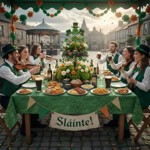 Miniatura 5 de Blulu Mantel del Día de San Patricio, 3 piezas, 54 x 108 pulgadas, desechable, impermeable, para fiestas, decoraciones del día de San Patricio