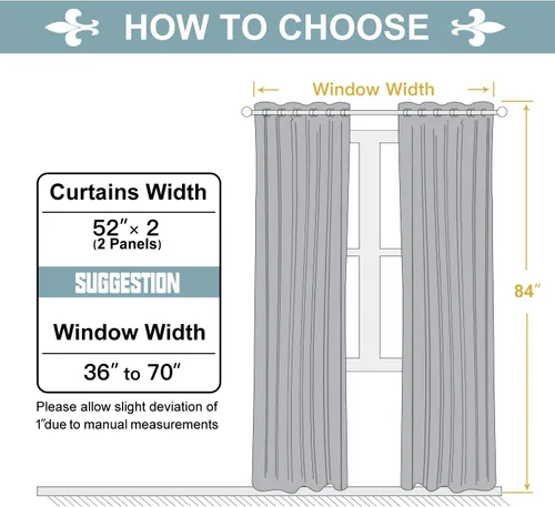 Miniatura 7 de ChrisDowa - Cortinas 100% opacas, para dormitorio, con forro negro, 2 capas gruesas, aislamiento térmico y ojales, 84 pulgadas de largo, juego de 2