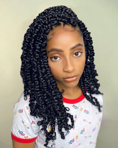 Miniatura 16 de 8 paquetes de extensiones de cabello sintético pretrenzado y prerrizado de ganchillo de 14 pulgadas, con rizos de pasión, para mujeres negras