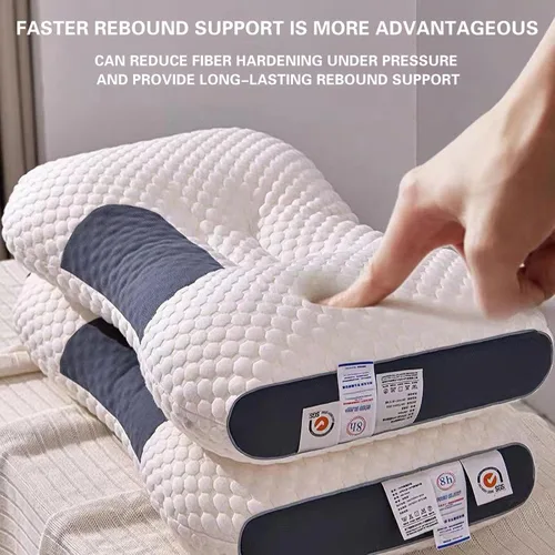 Miniatura 6 de Almohadas para dormir de lado, almohada de protección de vértebra cervical, almohada de cama de altura ajustable para dolor de cuello, almohada