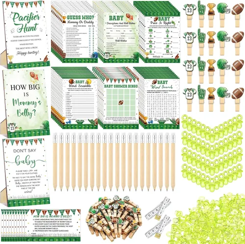 Miniatura 33 de Sherr 476 juegos florales de baby shower, 6 juegos de actividades, tarjeta floral, juego de caza de chupetes, 50 chupetes, qué tan grande es mamá