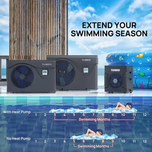 Miniatura 2 de TURBRO Bomba de calor para piscina, 20,000 BTU, para piscinas y spas sobre y en el suelo, alta eficiencia, todo calentador eléctrico, no necesita
