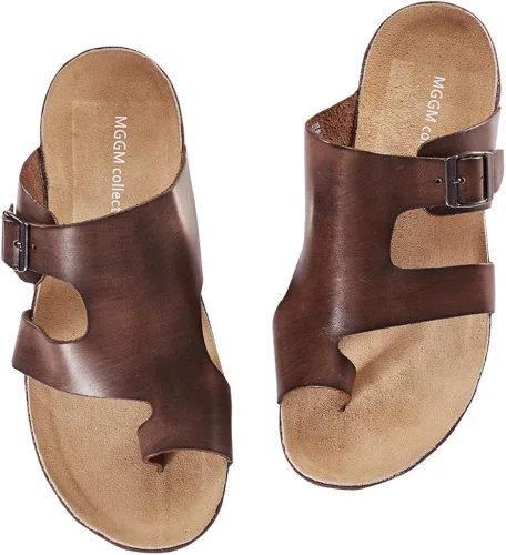Miniatura 2 de Sandalias de cuero de vaca para hombre Jerusalén, Mocasín