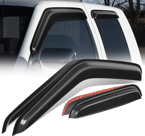 Miniatura 48 de Auto Dynasty 4 piezas viseras de ventana con patrón de fibra de carbono compatibles con Chrysler PT Cruiser 2001-2010, deflectores de ventana