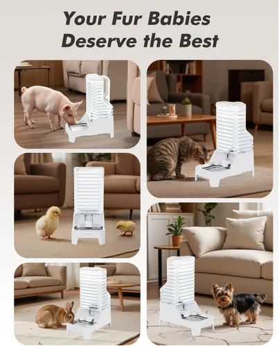 Miniatura 9 de Dispensador automático de agua para perros con grifo patentado, dispensador de agua para gatos de gran gravedad de 6 litros con asa, filtro y base