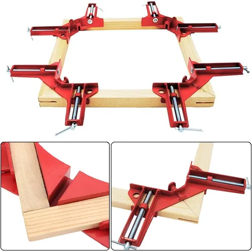 Miniatura 5 de 4 abrazaderas de ángulo recto de 90 grados, abrazaderas de esquina de aleación de aluminio, abrazadera cuadrada ajustable, herramientas manuales