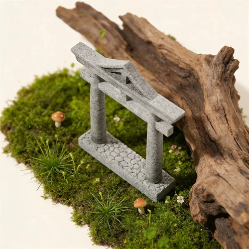 Miniatura 7 de livelyfish Decoraciones japonesas para pecera, decoración asiática de acuario Torii, adorno de puerta de Torii, santuario japonés, pagoda oriental