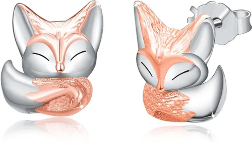 Aretes de zorro, aretes de cabeza de zorro para mujer, aretes de plata de ley 925, aretes de zorro, lindos aretes de zorro, joyería para mascotas