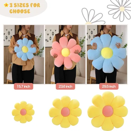 Miniatura 2 de Almohada en forma de flor, cojín de almohada de margaritas, almohada estética de margaritas, bonito cojín de asiento, almohadas decorativas de 1pcs