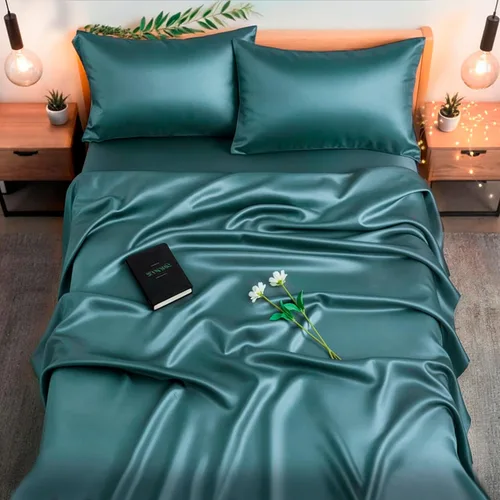 Miniatura 8 de Colorado Home Co SUNDAYSILKS Sábanas 100% seda de morera 4 sábanas de seda pura Tamaño Queen Juego de cama de seda natural orgánica de grado