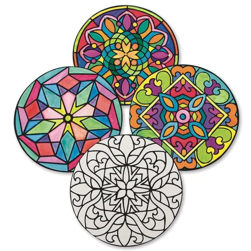 S&S Worldwide Mandalas de terciopelo para colorear, 10 de cada uno de 4 diseños, diseños clásicos detallados, color con marcadores o lápices de