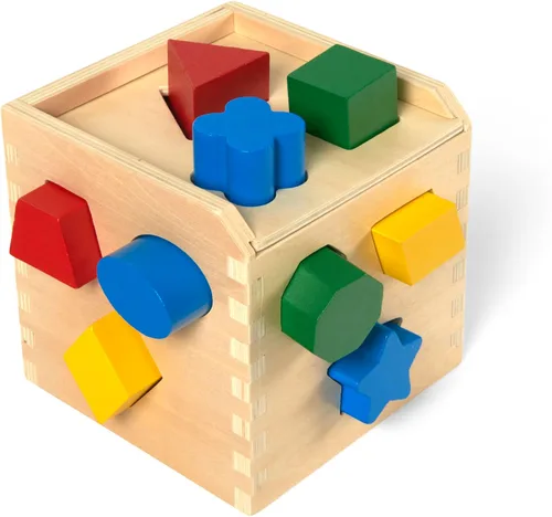 Miniatura 4 de Melissa & Doug Cubos de formas de Clasificación Clásico Juguete de Madera, Juguete de Desarrollo, Forma Fácil de Agarre, Construcción de Madera