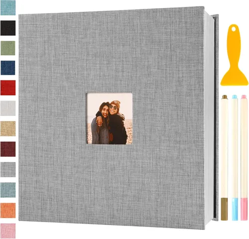 Miniatura 20 de Álbum de fotos autoadhesivo con páginas adhesivas, álbumes de fotos magnéticos para fotos de 4x6, 5x7, 8x10, libros con páginas adhesivas para bebé