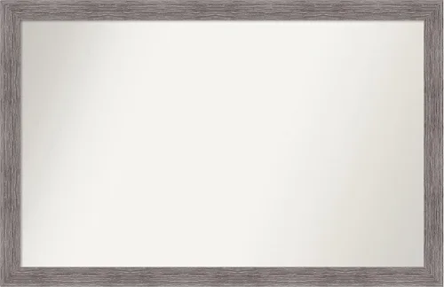 Miniatura 199 de Amanti Art Espejo de baño gris para sobre el fregadero, 31 x 48 pulgadas, espejo de tocador rectangular estrecho de color gris, marco de madera