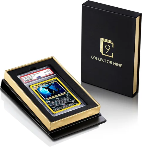 Estuche de regalo con tapa magnética para PSA/CGC | Soporte para caja de envío de losa de almacenamiento de tarjetas graduadas (dorado, PSA/CGC