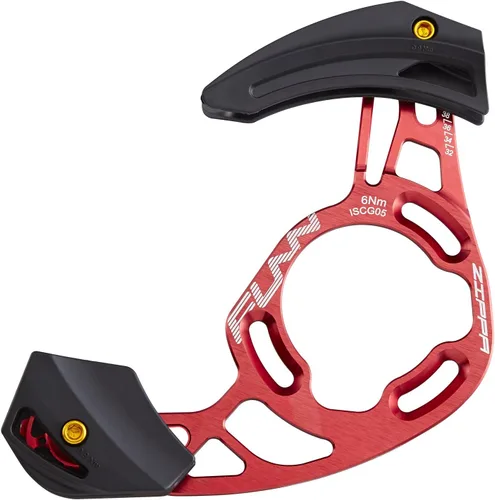 Funn Zippa - Guía de cadena AM, interfaz ISCG05, adaptador BSA incluido, 32T-38T, protector de cadena de bicicleta de montaña Rojo