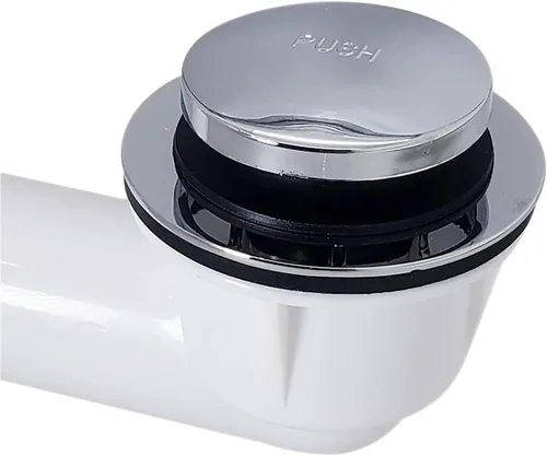 Miniatura 6 de Westbrass 593244-26 Kit de drenaje de residuos de baño con punta tubular blanca de 1-1/2 pulgadas, cromo pulido