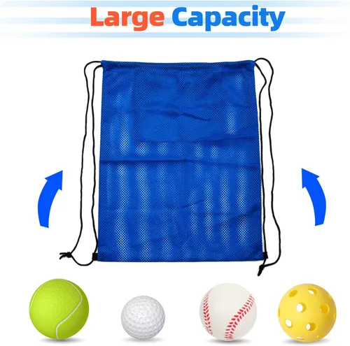 Miniatura 47 de GSE Games & Sports Expert Bolsa de malla con cordón para béisbol, pelotas de pickleball, pelotas de golf, gimnasio, equipo de natación, lavandería