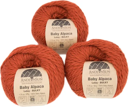 Miniatura 9 de (Juego de 3) Ovillos 100% de lana de alpaca bebé #1, DK #3, Worsted #4, Bulky #5 (150 gramos / 5.29 onzas en total), lujosos, acogedores y suaves
