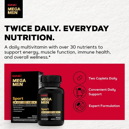 Miniatura 3 de GNC Mega Men Sport Multivitamínico Rendimiento, función muscular y salud general 90