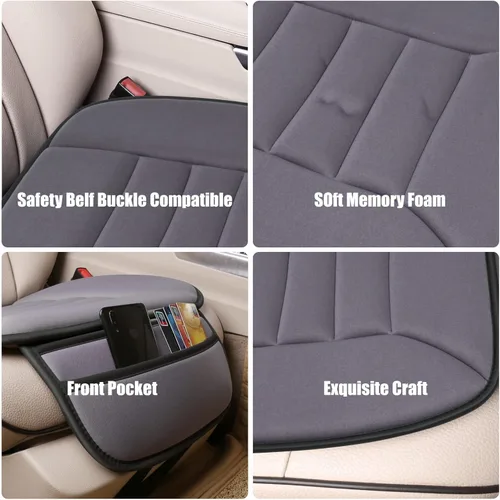 Miniatura 2 de Lofty Aim Cojín de asiento de automóvil de alta calidad, cojín para el conductor con espuma viscoelástica cómoda y parte inferior de goma 2-Gris