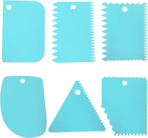 Miniatura 8 de Nuevo 6pcs Cake Scraper 430 inoxidable Decoración Peine y glaseado más suave