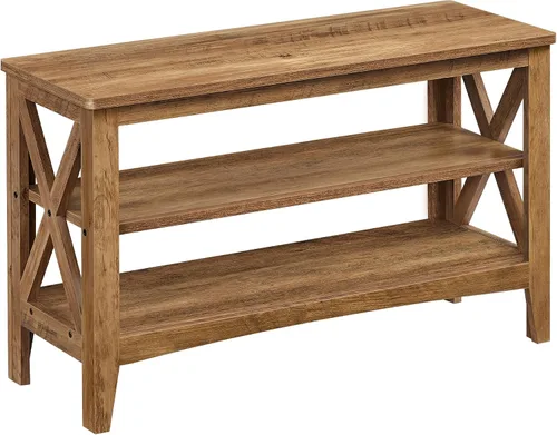 Miniatura 9 de VASAGLE, Banco de almacenamiento para entrada, estante para zapatos de 2 niveles, 11.8 x 39.4 x 18.9 pulgadas, soporta hasta 600 libras