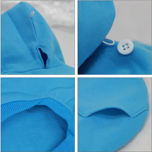 Miniatura 5 de LOPHIPETS Sudaderas con capucha de algodón para perros pequeños, chihuahua, ropa para cachorros, abrigo para clima frío, color azul Cambridge