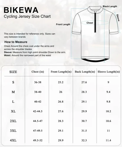 Miniatura 7 de Bikewa Maillot de ciclismo para hombre que absorbe la humedad, manga corta, UPF media cremallera, ciclismo, ciclismo de carretera, camisas