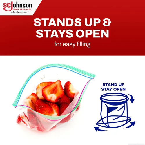 Miniatura 3 de Bolsas congeladoras SC Johnson Professional Ziploc, para organización y almacenamiento de alimentos, con doble cremallera, 2 galones, 100