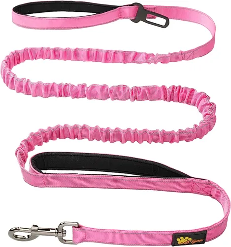 Miniatura 6 de ADITYNA Correa táctica elástica para perro de 6 pies - 7.5 pies – Correa de absorción de golpes con 2 asas acolchadas, cierre de metal, cinturón
