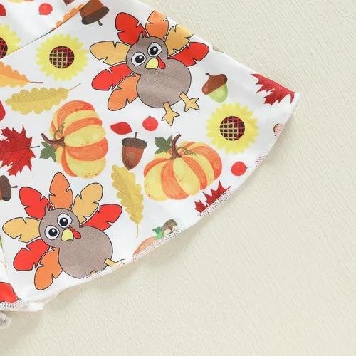 Miniatura 14 de BemeyourBBs Conjunto de sudadera de manga larga de pavo para niña con pantalones acampanados, ropa de otoño