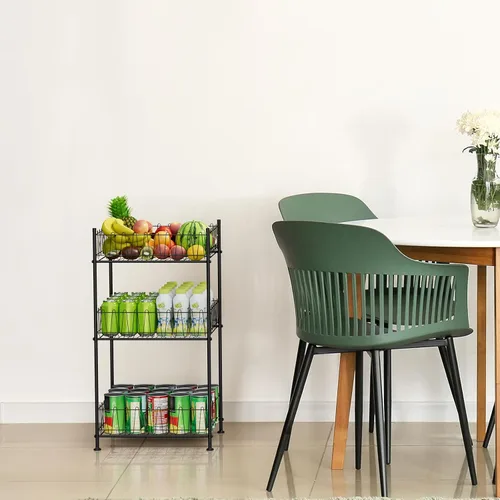 Miniatura 7 de Organizador de botellas de agua de 3 niveles para botellas de agua, estante de almacenamiento de metal para bebidas y refrescos, soporte para Negro