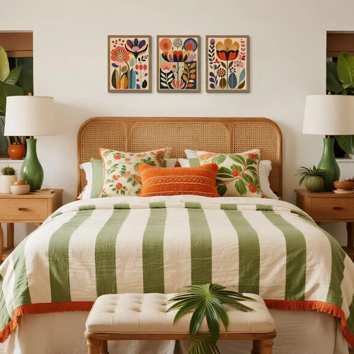 Miniatura 8 de Juego de 3 pinturas artísticas abstractas de flores escandinavas enmarcadas para decoración de pared, arte botánico moderno de mediados de siglo