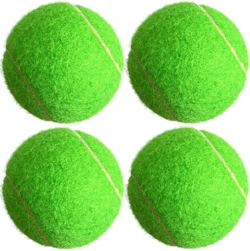 Pelotas de tenis, paquete de 4 pelotas de tenis de práctica para principiantes, pelotas de tenis de entrenamiento para mascotas y perros Verde