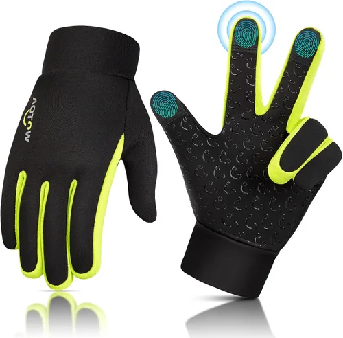 Guantes deportivos cálidos de invierno para niños, clima frío, resistente al agua, para niños de 4 a 12 años, color negro