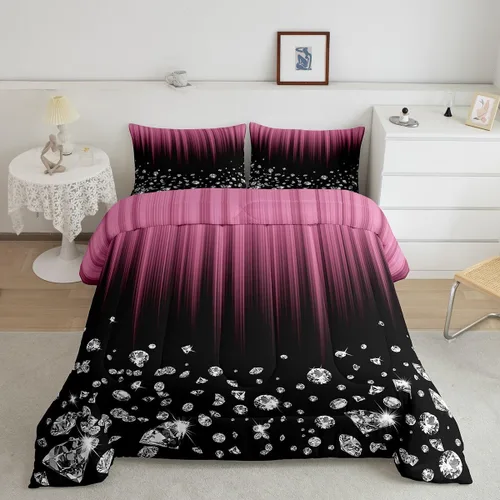 Miniatura 21 de Juego de ropa de cama individual de panal para niños y niños, color negro, verde azulado, azul, hexagonal, geométrico, patrón de colmena, edredón