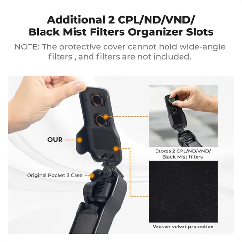 Miniatura 4 de K&F CONCEPT Funda protectora para lente de cardán compatible con DJI Osmo Pocket 3, DJI Pocket3, tapa de cámara, protector de lente interior suave