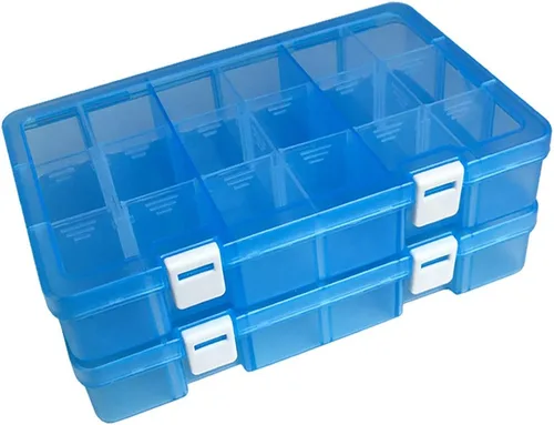Miniatura 9 de DUOFIRE Caja organizadora de plástico con contenedor de almacenamiento, divisor ajustable, compartimento de cuadrícula extraíble para cuentas