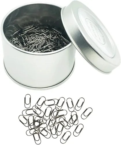 200 mini clips de papel negro de níquel negro, bonitos clips de papel de 3/5 pulgadas, acero inoxidable en hojalata plateada, soportes para oficina,